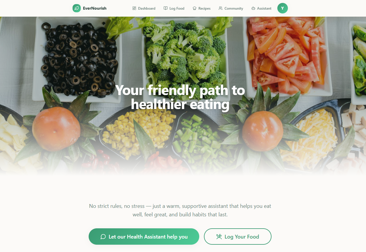 EverNourish nutrition app interface
